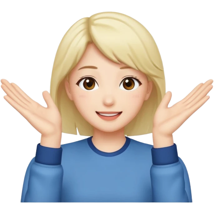 Kissy face with hands anime style  emoji