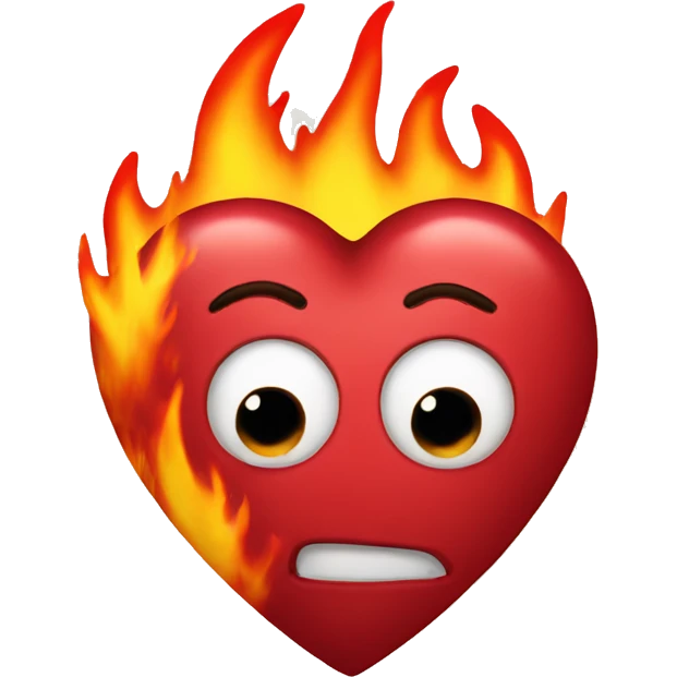 Heart with flames emoji
