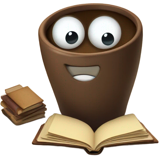Animated coffee beans reading  emoji