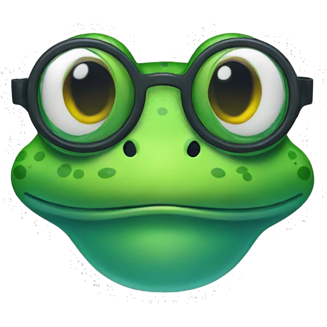 Frog with glasses emoji