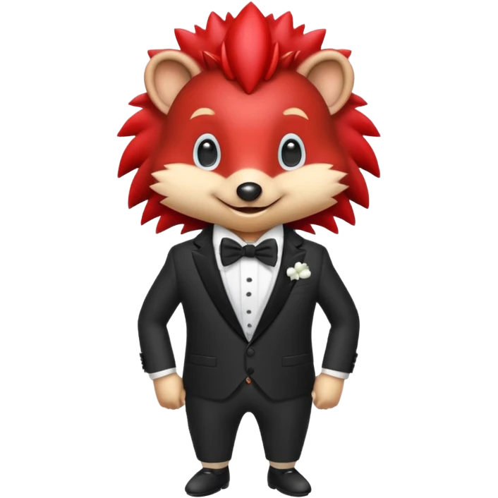  red hedgehog groom suit emoji