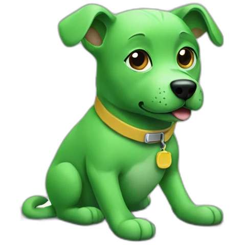 Green dog with laptop emoji