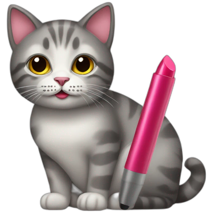 cat with lipstick and nails emoji
