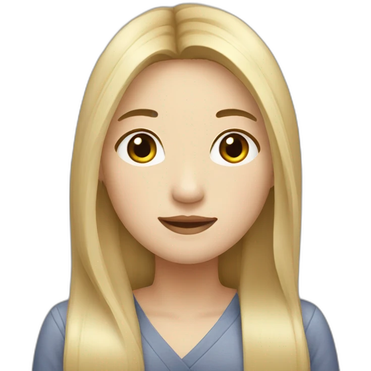 korean blond woman straight hair to shoulders long emoji
