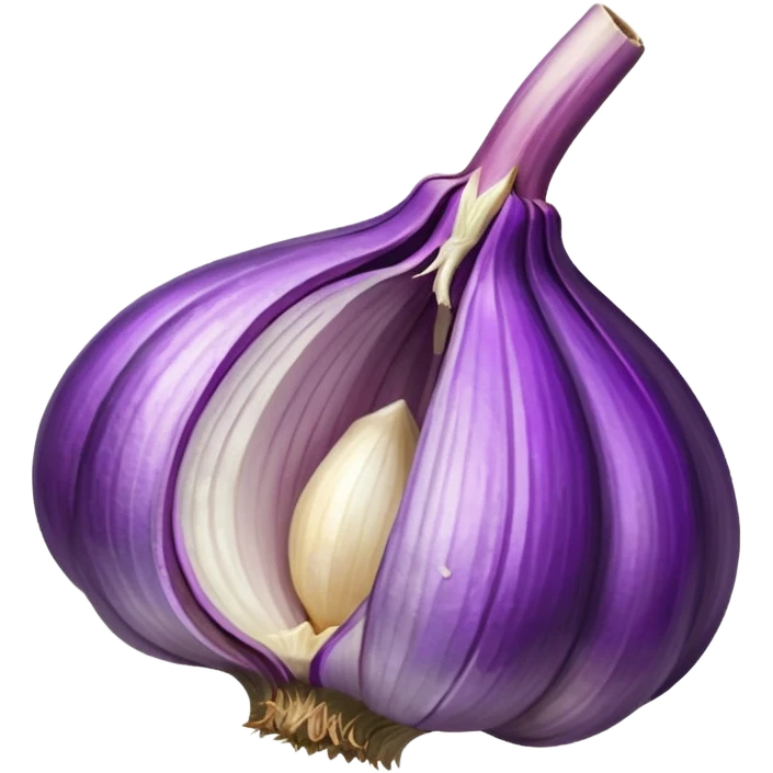 purple garlic with cut piece emoji