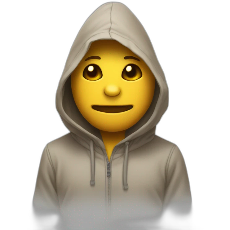 un chat avec une capuche stiler emoji