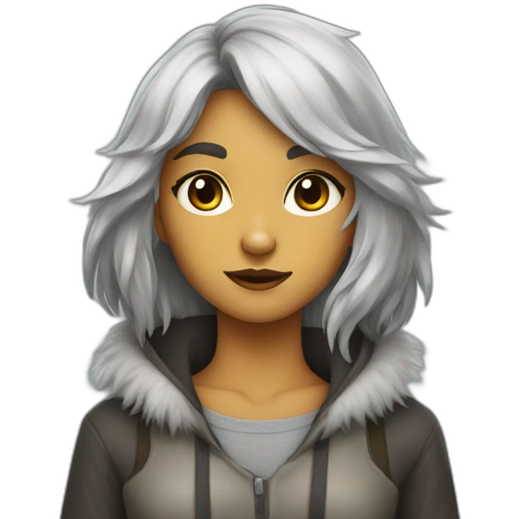 A human wolf girl emoji