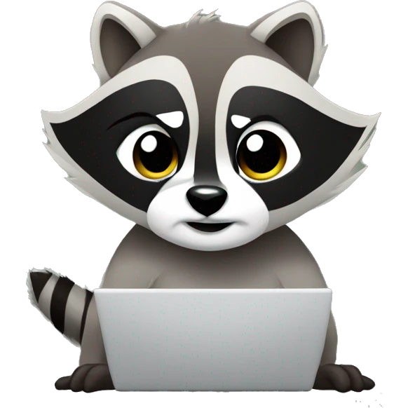 Racoon by computer emoji