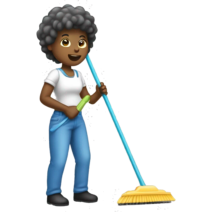 someone who is cleaning in action emoji