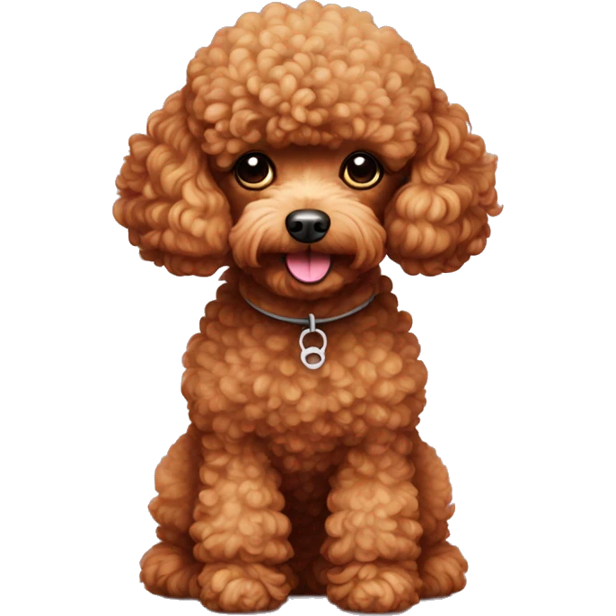 Red toy poodle with white chin emoji