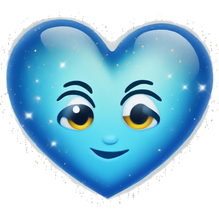 blue heart with sparkles emoji