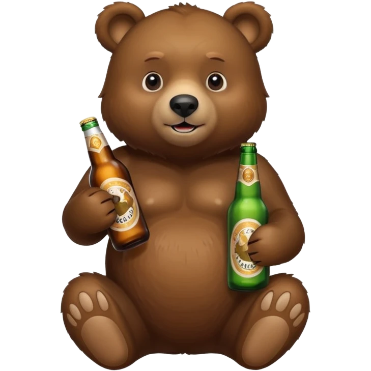 bear with a beer bottle emoji