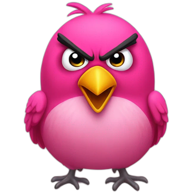 Angry pink bird emoji