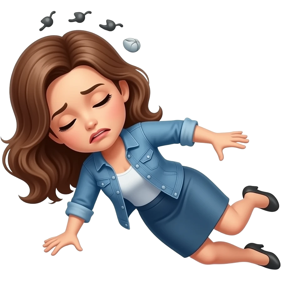 drunk woman falling emoji