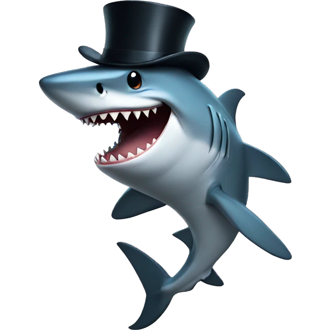 Shark with tophat emoji
