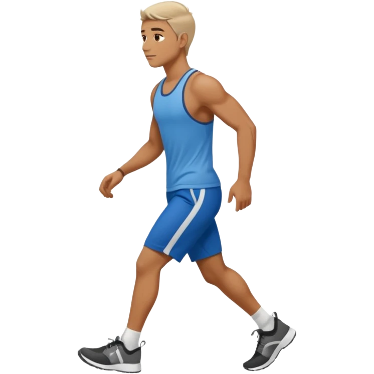 emoji de homem com roupa de ginástica andando para o lado emoji