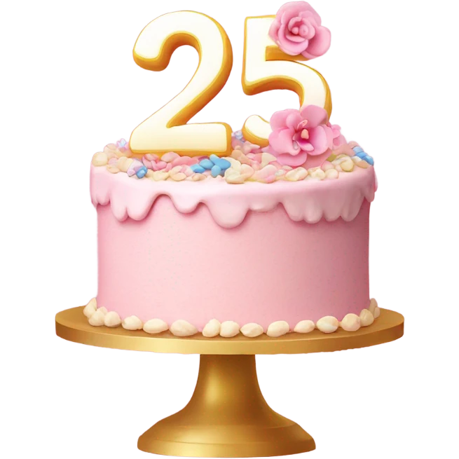 Cake birthday 25 cute pink pastel emoji