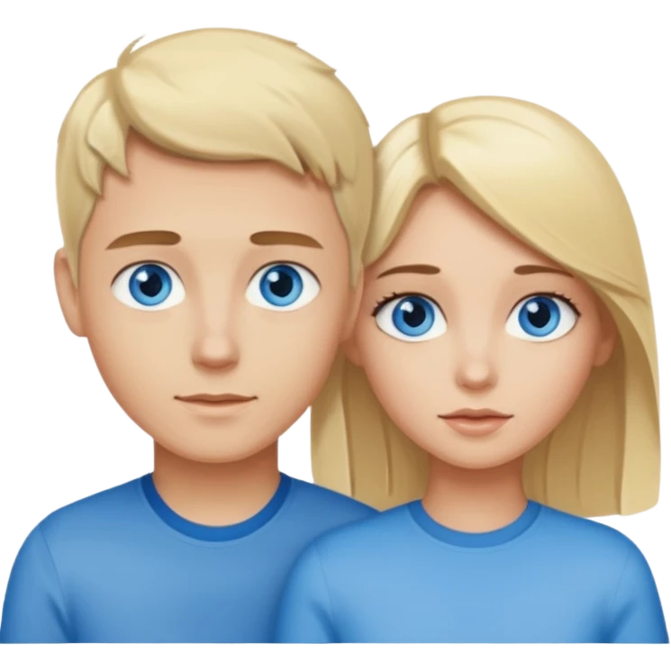 Blue eyes and blonde brunette hair oldest girl and blue eyes blond brunette hair youngest boy emoji