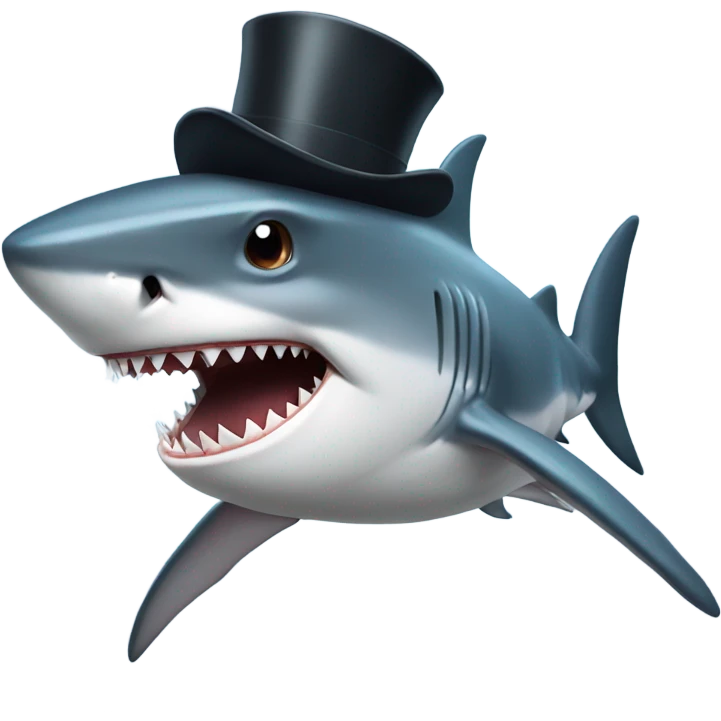shark with tophat emoji
