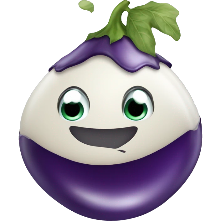 A eggplant with water  emoji