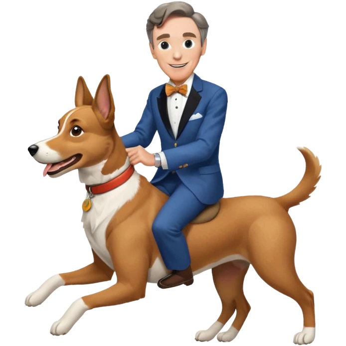 Bill Nye riding dog emoji