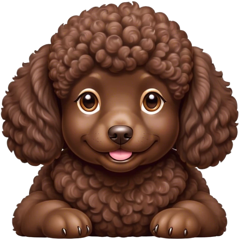 Meme-Worthy Cute Sleeping Chocolate Poodle Portrait Emoji, Head resting peacefully with a contented smile, showcasing a delightfully elegant build and a luxuriously soft, curly chocolate Fur, eyes shut in a serene nap, Simplified yet hilariously adorable features, highly detailed, glowing with a soft, drowsy light, high shine, relaxed and utterly lovable, stylized with an air of playful laziness, bright and heartwarming, soft glowing outline, capturing the essence of a comically sleepy companion, so meme-worthy it feels like it could instantly become the next viral sensation of adorable slumber! emoji