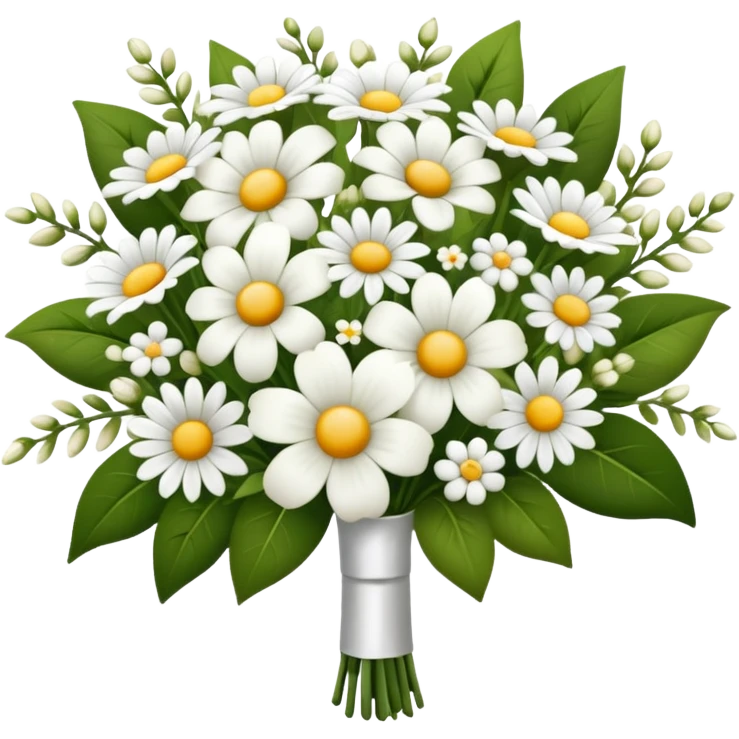 white wedding flower bouquet mixed florals emoji