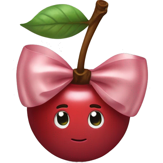 cherry wrapped in pale bow emoji