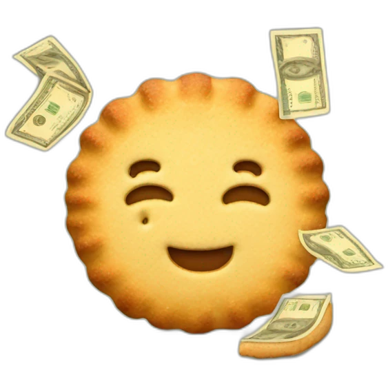 Biscuit and a lot money  emoji