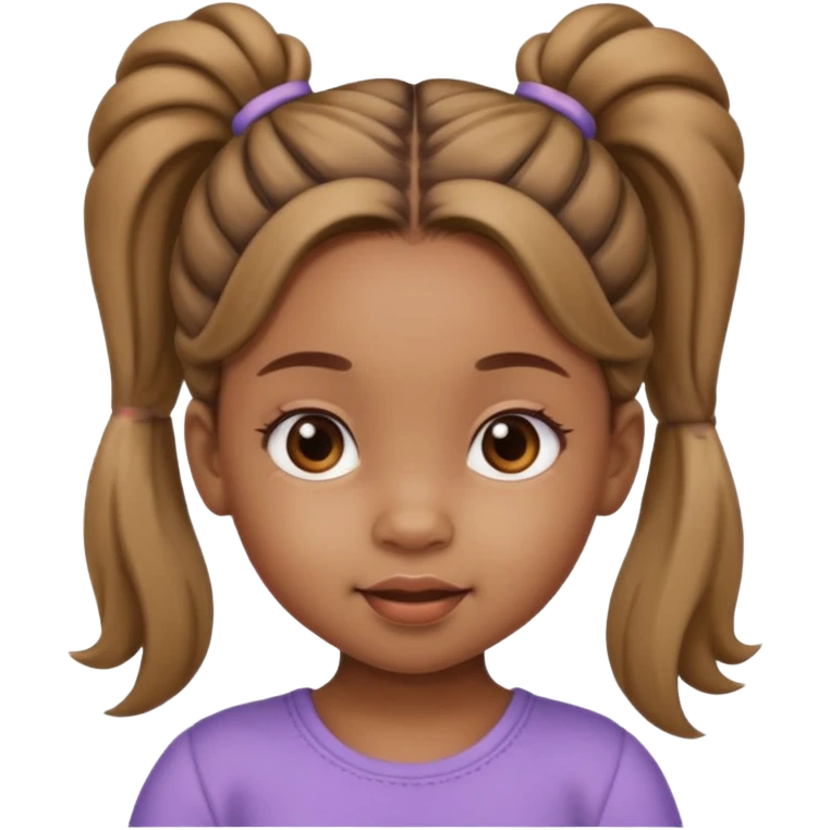 brown baby girl with ponytails hairstyle  emoji