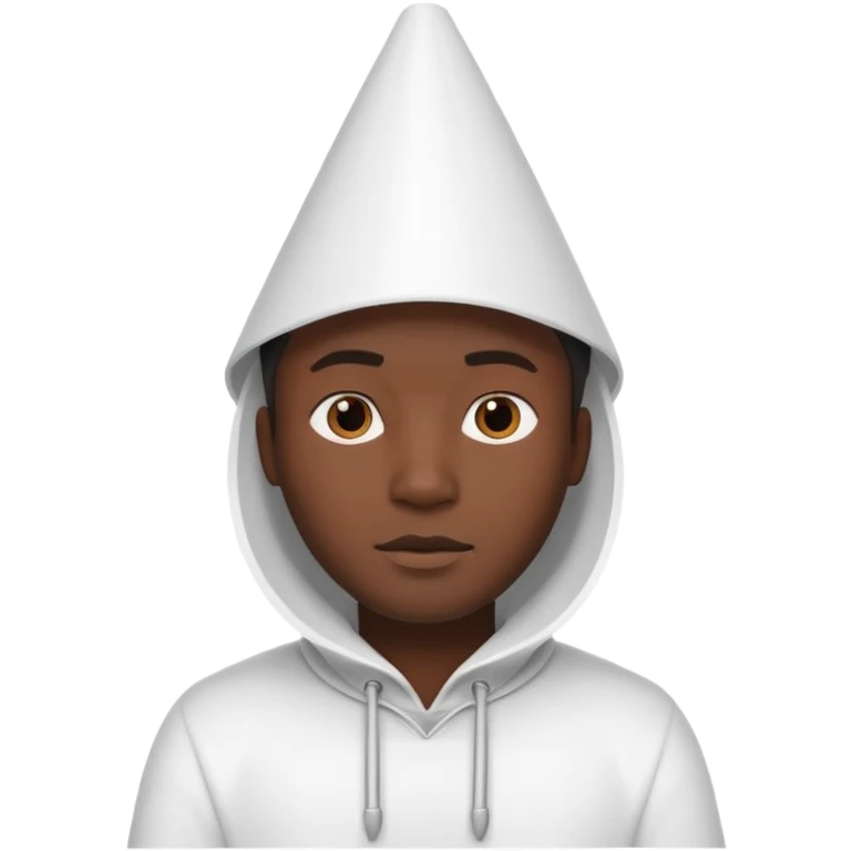 Black man inside white cone emoji