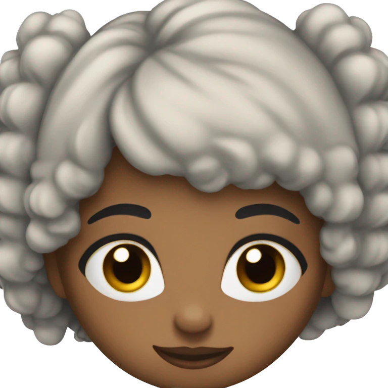 Black hair girt with long lashes  emoji
