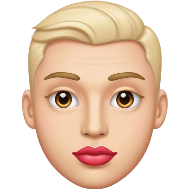 emoji with big lips and make up and eyelashes handsome man emoji