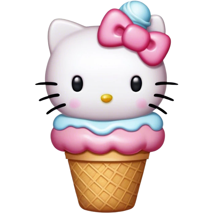 Hello kitty with an ice cream emoji