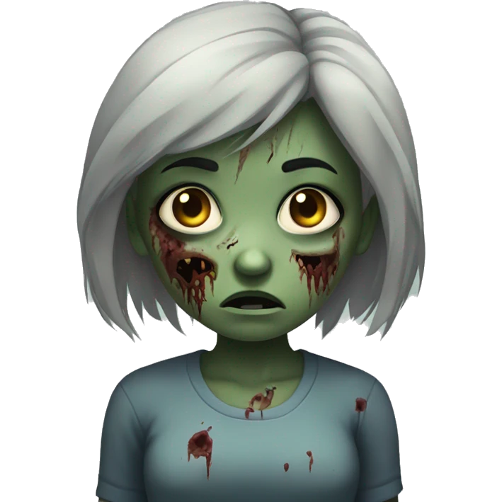 zombie girl sad but strong emoji
