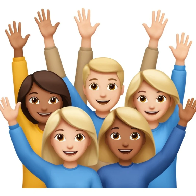 Feliz manos arriba emoji