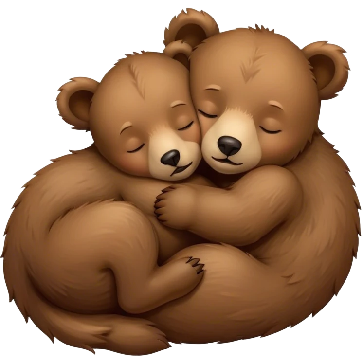 Baby bears sleeping together emoji