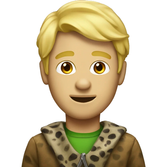 blonde man in a dinosaur costume emoji