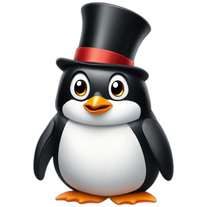 penguin with top hat emoji