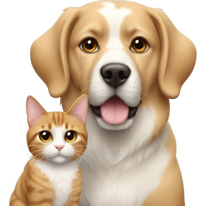 A dog with a cat  emoji