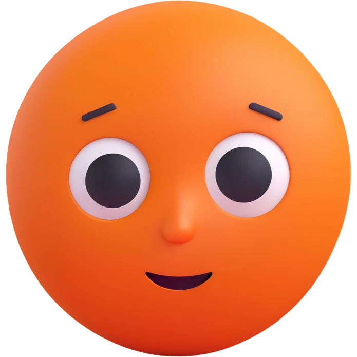 round baby blue and red face with a sad expression, Microsoft 3D Fluent style emoji