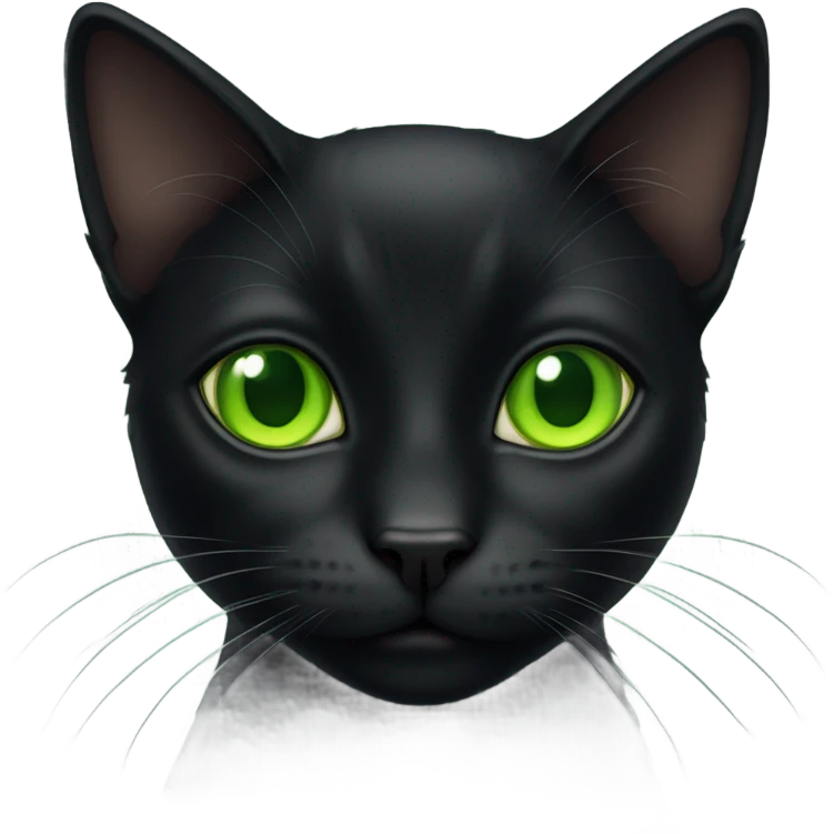 Black cat with green eyes emoji