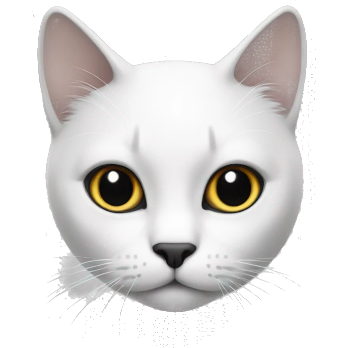 Cat white and black emoji