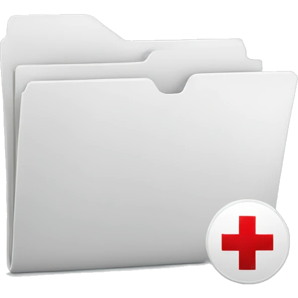 white folder with red cross emoji