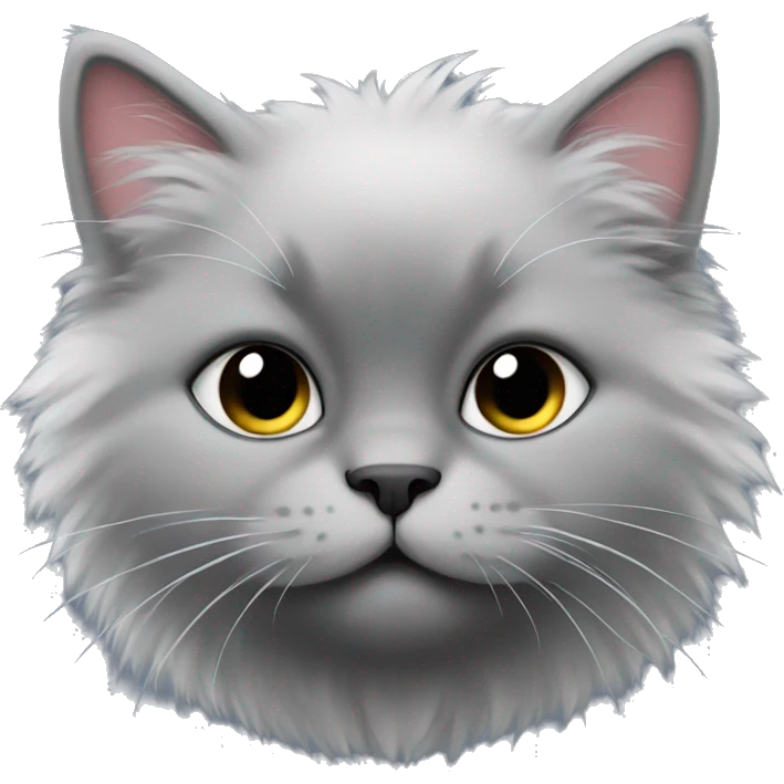 Black fluffy kitten emoji