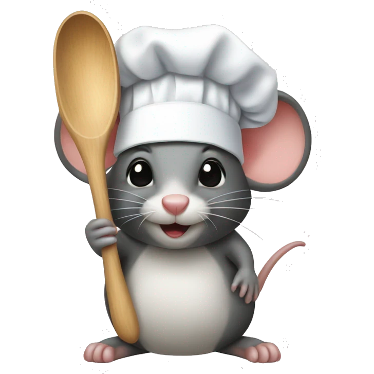 Rat with chef hat and a wooden spoon emoji