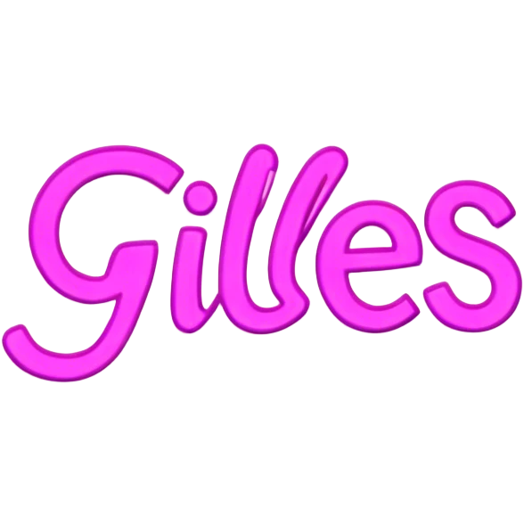 Pink neon sign with the word Giles emoji