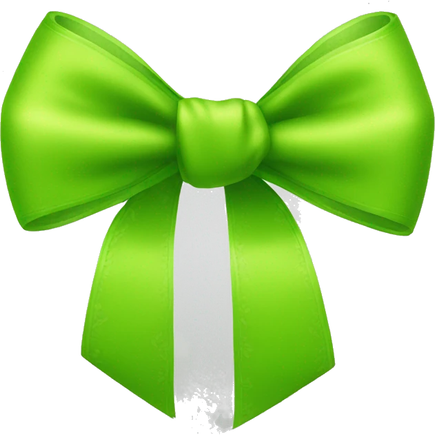 A lime green bow emoji