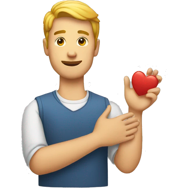 Man with hand heart emoji emoji