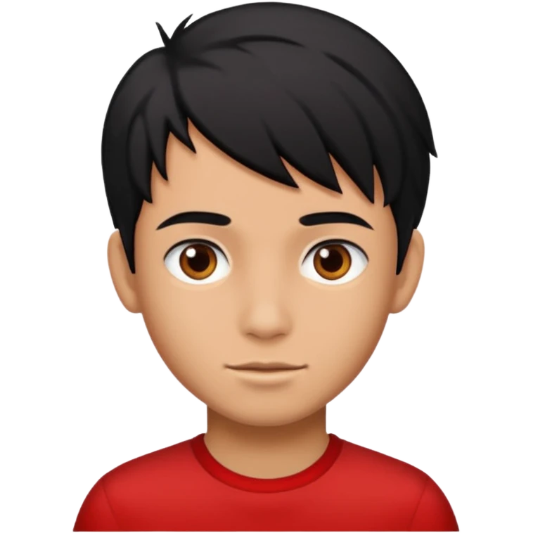 boy with half red half black hair emoji